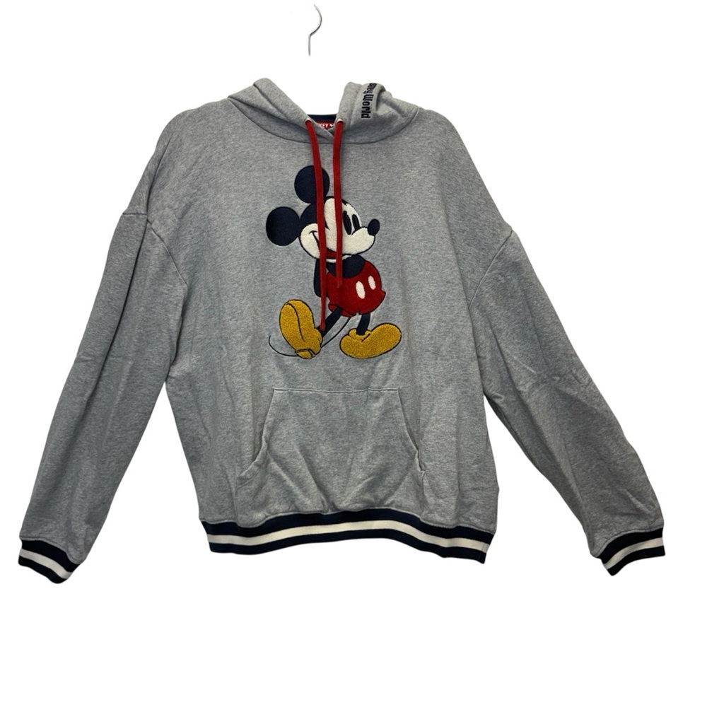 Disney Parks Mickey Mouse Disney World Gray Hoodie Size Adult Large